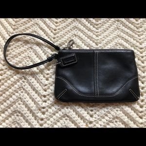 Coach wristlet black leather